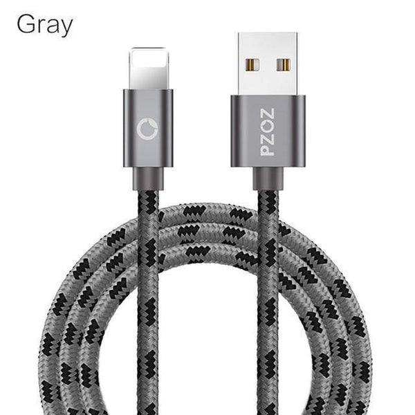 Planet Gates China / Gray / 1m PZOZ usb cable for iphone cable Xs max Xr X 8 7 6 plus 6s 5 s plus ipad mini fast charging cables mobile phone charger cord data