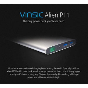 Planet Gates China / Gray Alien P11 Ultra Slim 12000mAh Power Bank 5V 2.4A Dual USB External Battery Charger for iPhone X 8 8 Plus Xiaomi Huawei