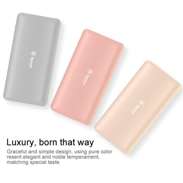 Planet Gates China / Gray Baseus 10000mAh Dual USB Power bank Portable Mobile Phone Charger Powerbank For iPhone Xiaomi External Battery Poverbank