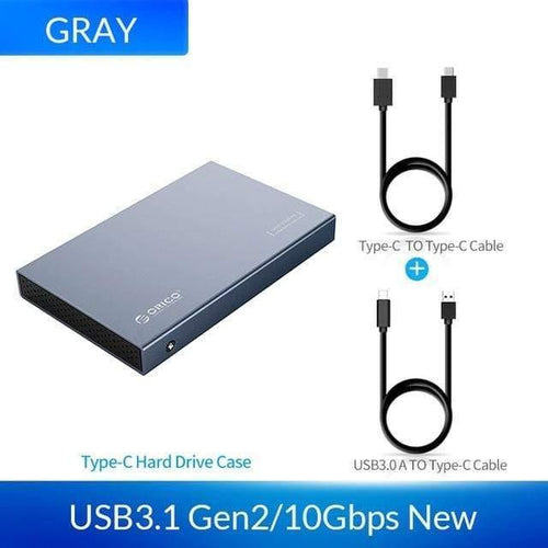 Planet Gates China / Gray HDD Case 2.5 inch SATA to USB 3.1 Type C Gen 2 Case for Samsung Seagate SSD 4TB Hard Disk Drive Box External HDD Enclosure