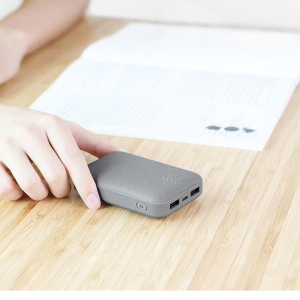 Planet Gates China / Gray ROCK Mini Power Bank 10000mAh External Battery Charger Portable Charger Dual USB Powerbank for iphone X Samsung Xiaomi