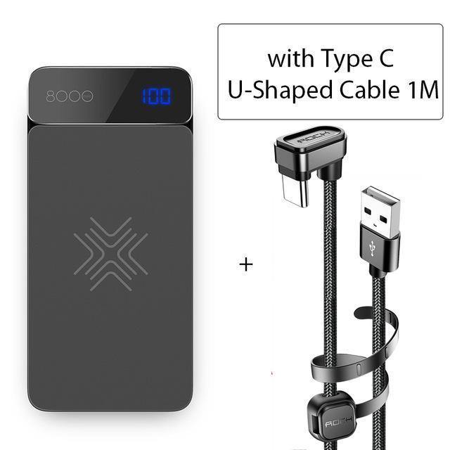 Planet Gates China / Blue ROCK 8000mAh QI Wireless Charger Power Bank 2A Portable External Battery Charger Powerbank For iPhone X 8 Samsung