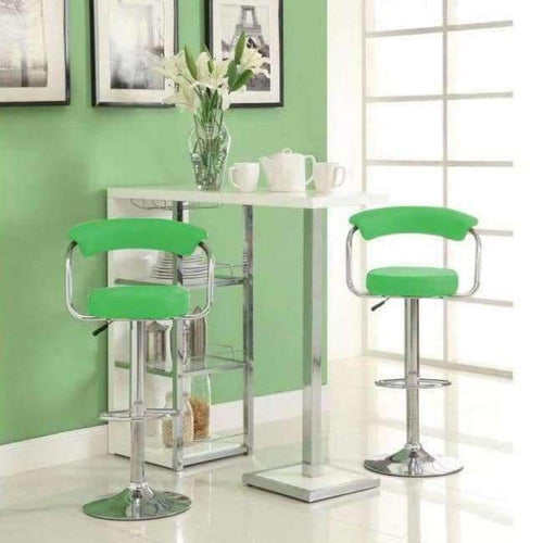 Planet Gates China / green 2pcs Synthetic Leather Swivel Bar Stools Chairs Height Adjustable Pneumatic Stainless Steel Stent Pub Chair Barstools HWC