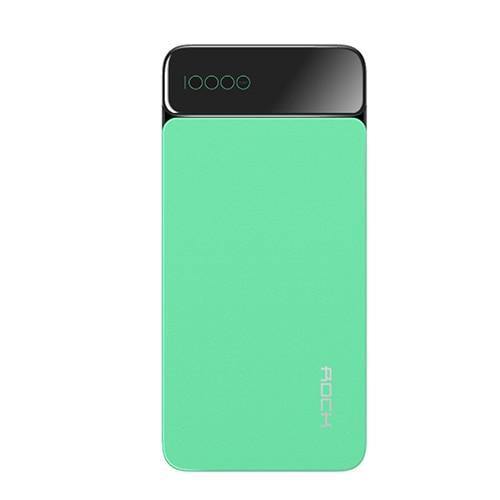 Planet Gates China / green Digital Display LCD Power Bank for Xiaomi Mi, ROCK Portable 10000mah Power Bank Phone External Battery Powerbank 10000 mah