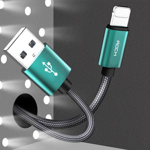 Planet Gates China / Green or Gray Random / 100 cm ROCK USB Cable for iPhone Cable 2018 XS MAX XR X 8 7 6 Plus 6S 5S plus iPad mini Fast Charging Cables Mobile Phone Charger Cord
