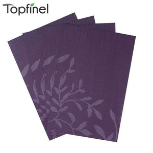 Planet Gates China / Green Set of 4 PVC Flower Pattern Placemats for Dining Table Runner Linens Place Mat in Kitchen Accessories Cup Wine Mat