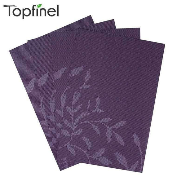Planet Gates China / Green Set of 4 PVC Flower Pattern Placemats for Dining Table Runner Linens Place Mat in Kitchen Accessories Cup Wine Mat