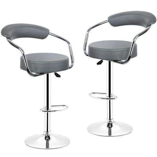 Planet Gates China / grey 2pcs Synthetic Leather Swivel Bar Stools Chairs Height Adjustable Pneumatic Stainless Steel Stent Pub Chair Barstools HWC