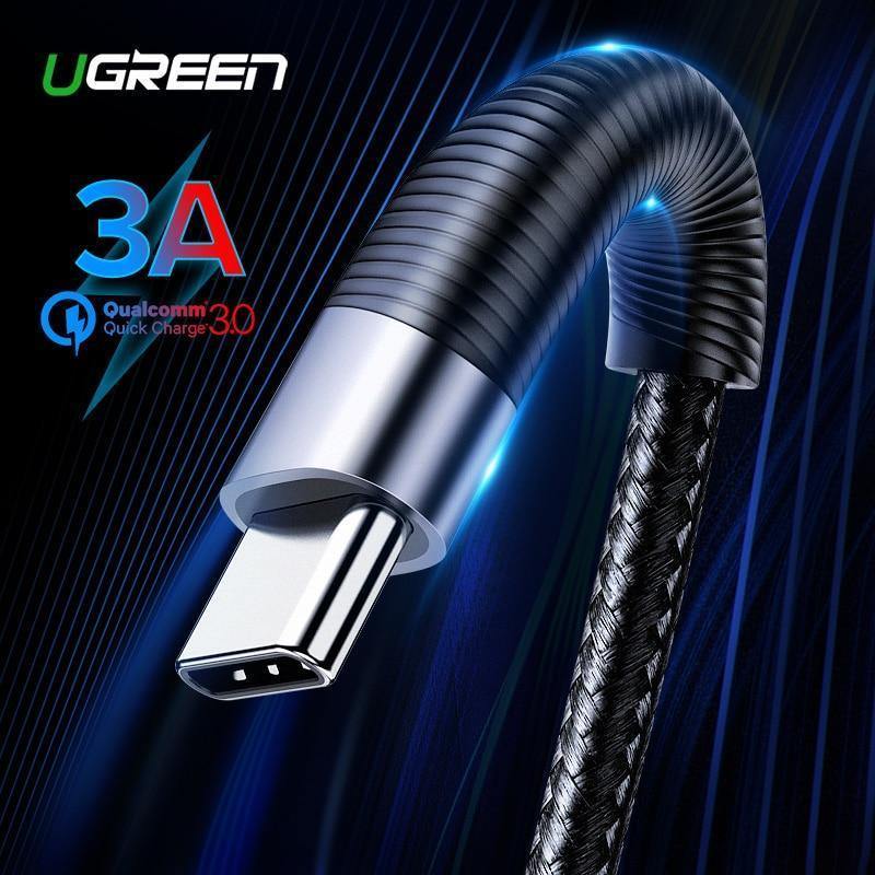 Planet Gates China / Grey / 50cm Ugreen USB Type C Cable for Samsung S8 S9 Plus 3A Fast Charging USB C Charger Data Cable for Xiami Mi8 Mobile Phone Charger Cord
