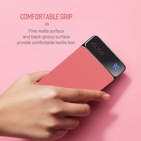 Planet Gates China / Grey ROCK 10000mAh Power Bank for Xiaomi Portable External Battery Charger Type C Fast Charger Powerbank with Digital Display