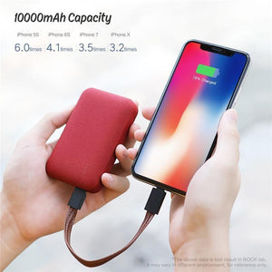 Planet Gates China / Grey ROCK Mini 10000 mAh Power Bank Portable Ultra-thin Polymer Powerbank Battery for iPhone SamSung Xiaomi Huawei and More