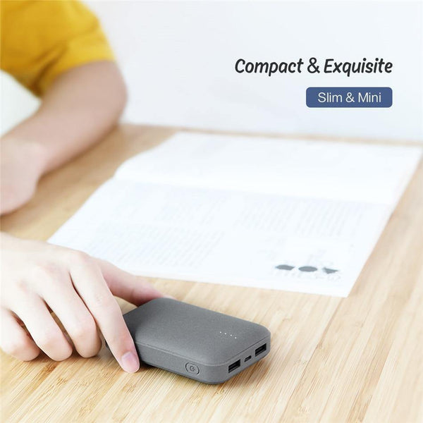 Planet Gates China / Grey ROCK Mini 10000 mAh Power Bank Portable Ultra-thin Polymer Powerbank Battery for iPhone SamSung Xiaomi Huawei and More