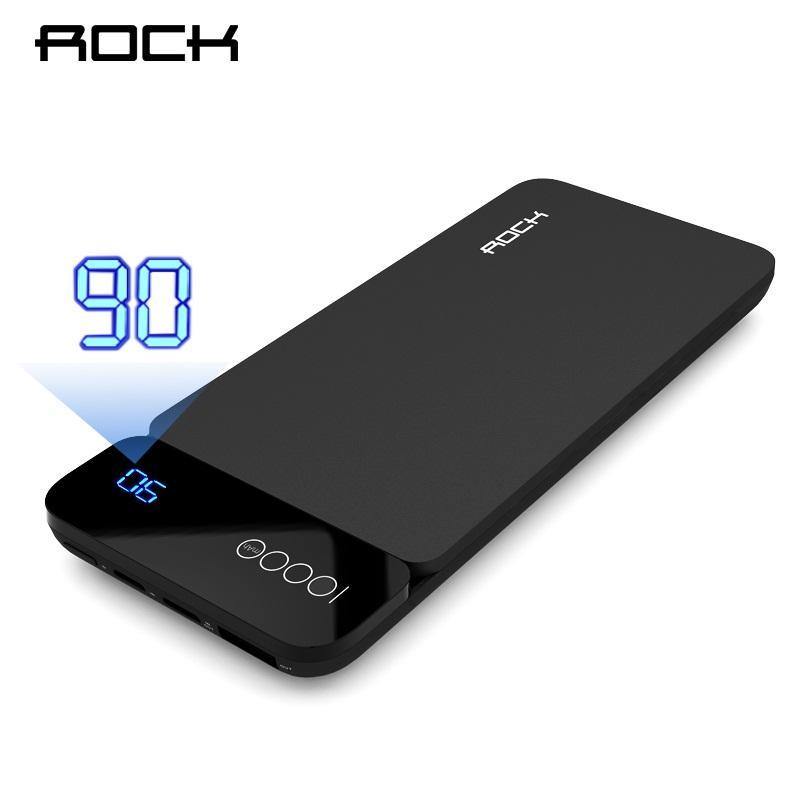 Planet Gates China / Grey ROCK Power Bank 10000mAh with Digital Display Portable External Battery Type C 5V 3A Powerbank for iphone X Samsung Xiaomi