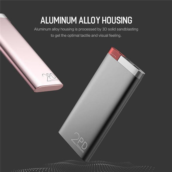 Planet Gates China / Grey ROCK Power Bank 20000mAh PD QC3.0 2.0 Quick Charge Powerbank Portable External Battery Charger for iphone X Samsung Xiaomi