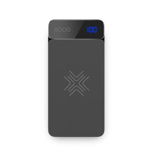 Planet Gates China / Grey ROCK QI Wireless Charger Power Bank 5V 2A 5W External Battery with Digital Display Powerbank for iphone X 8 Samsung S8 Note 8