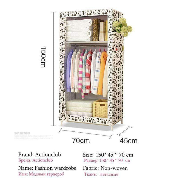 Planet Gates China / HH341000CS1 Actionclub Minimalist Modern Non-woven Cloth Wardrobe Baby Storage Cabinet Folding Steel individual Closet Bedroom Furniture