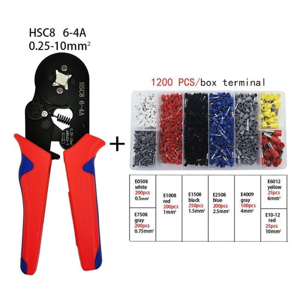 Planet Gates China / hsc8  1200pcs 2 Tubular Terminal Crimping Tool Mini Electrician's Pliers Hand Tools HSC8 6-4 0.06-10mm2 28-7AWG High Precision Pliers Set