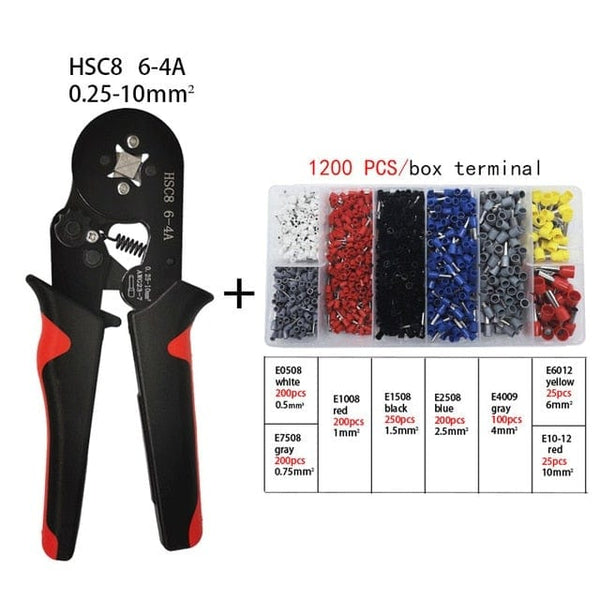 Planet Gates China / hsc8  1200pcs Tubular Terminal Crimping Tool Mini Electrician's Pliers Hand Tools HSC8 6-4 0.06-10mm2 28-7AWG High Precision Pliers Set