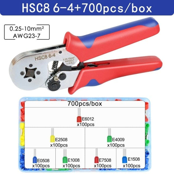 Planet Gates China / HSC8 6-4 700tube Tubular Terminal Crimping Tools Mini Electrical Pliers HSC8 6-4A/6-4 0.25-10mm² 23-7AWG 6-6 0.25-6mm² High Precision Clamp Sets