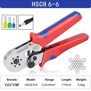 Planet Gates China / HSC8 6-6 Tubular Terminal Crimping Tools Mini Electrical Pliers HSC8 6-4A/6-4 0.25-10mm² 23-7AWG 6-6 0.25-6mm² High Precision Clamp Sets