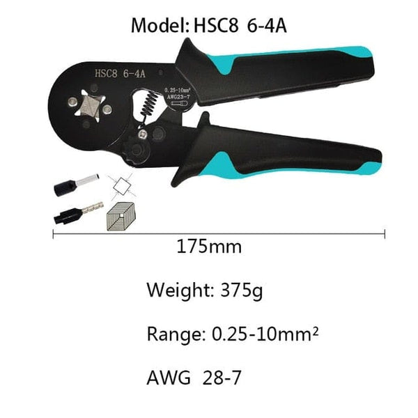 Planet Gates China / hsc8 Blue black Tubular Terminal Crimping Tool Mini Electrician's Pliers Hand Tools HSC8 6-4 0.06-10mm2 28-7AWG High Precision Pliers Set