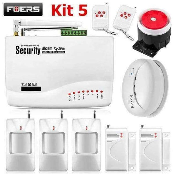 Planet Gates China / kit 5 FUERS Wireless GSM Burglar Alarm System Smart Home Garage Detector Motion Sensor Russia Voice Security Protection Auto Dial DIY