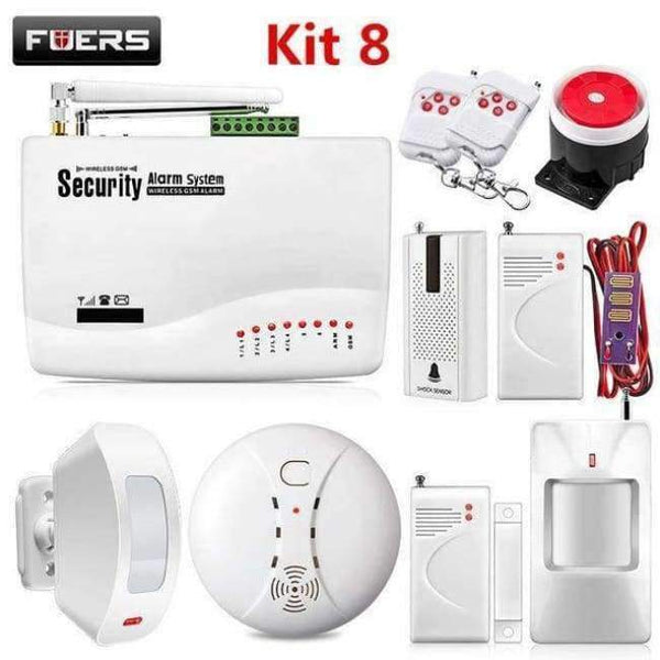 Planet Gates China / kit 8 FUERS Wireless GSM Burglar Alarm System Smart Home Garage Detector Motion Sensor Russia Voice Security Protection Auto Dial DIY