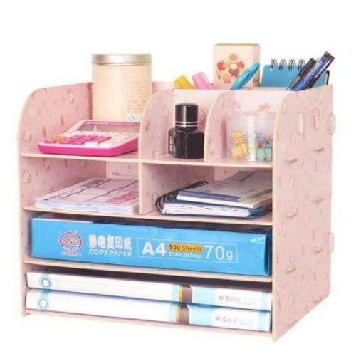 Planet Gates China / Kitty Office Organizer Wooden Office Desk Sets Desk File Organizer Multifunctional Office Desk Accessories Document Storage Box