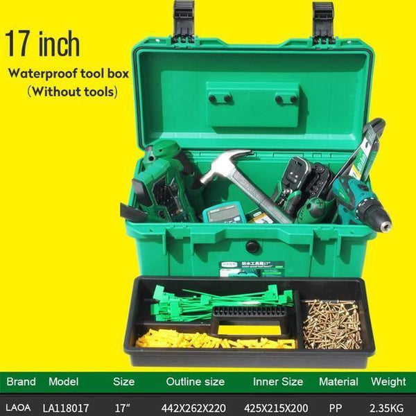 Waterproof Tool Kit 15"/17"/19" Tool box Two Layers Seal box Shockproof Case Plastic Toolbox Portable Suitcase for Tools