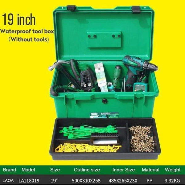 Waterproof Tool Kit 15"/17"/19" Tool box Two Layers Seal box Shockproof Case Plastic Toolbox Portable Suitcase for Tools