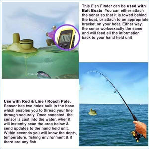 Planet Gates China Lucky FFW1108-1 Portable 100m Wireless Fish Finder Alarm 40M/130FT Sonar Depth Ocean River