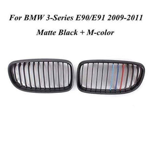 Planet Gates China / Matte Black M Pair Matte/Gloss Black Car Front Grille For BMW E90 LCI 3-Series Sedan/Wagon 09-11 Racing Grills