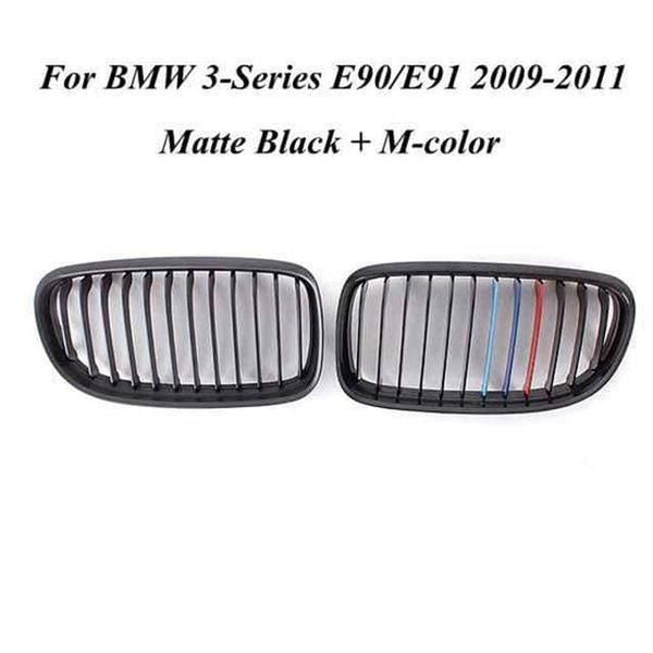 Planet Gates China / Matte Black M Pair Matte/Gloss Black Car Front Grille For BMW E90 LCI 3-Series Sedan/Wagon 09-11 Racing Grills