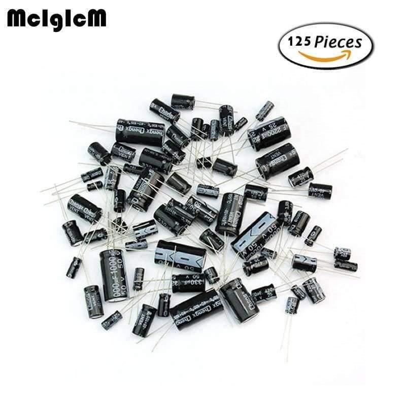 Planet Gates China MCIGICM D180  125pcs 25 Values Total Electrolytic Capacitors Assortment Kit Set 1uF to 2200uF electronic components