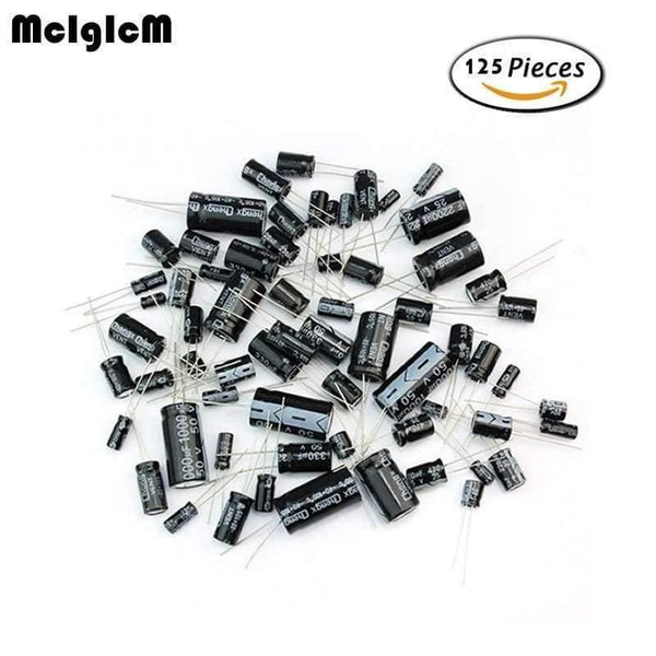 Planet Gates China MCIGICM D180  125pcs 25 Values Total Electrolytic Capacitors Assortment Kit Set 1uF to 2200uF electronic components