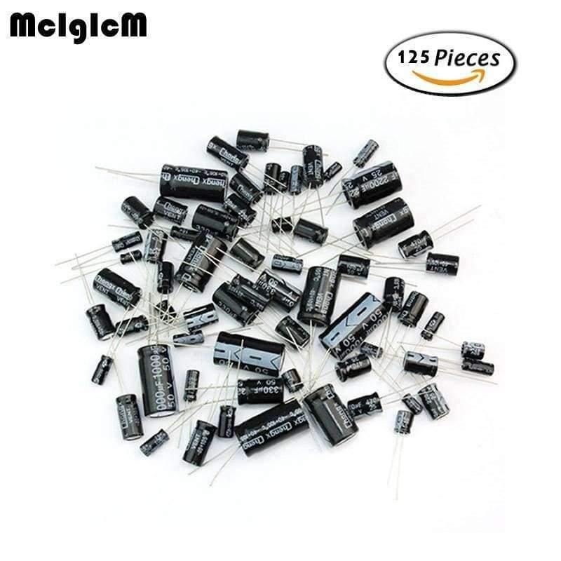 Planet Gates China MCIGICM D180  125pcs 25 Values Total Electrolytic Capacitors Assortment Kit Set 1uF to 2200uF electronic components