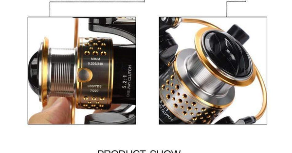 Planet Gates China Metal Fishing Reel Coil Sea Spinning Reels Deep and Shallow Spool 2000 Series 5.2:1 9BB Drag Power 6kg For Fishing