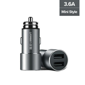 Planet Gates China / Mini 3.6A Charger Ugreen USB Car Charger for Xiaomi Mini Dual Car-Charger 3.6A Universal Fast Mobile Phone Charger for iPhone X 8 7 6S Car Charger