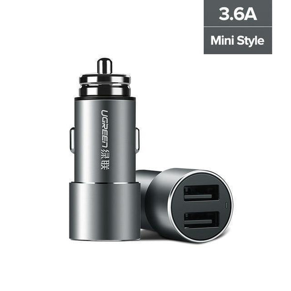 Planet Gates China / Mini 3.6A Charger Ugreen USB Car Charger for Xiaomi Mini Dual Car-Charger 3.6A Universal Fast Mobile Phone Charger for iPhone X 8 7 6S Car Charger