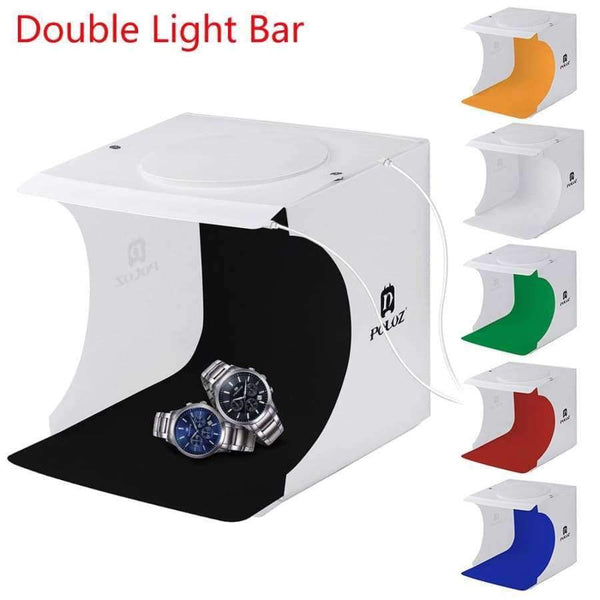 Planet Gates China Mini Light Box Double LED Light Room Photo Studio Photography Lighting Shooting Tent Backdrop Cube Box Photo Studio Dropship New