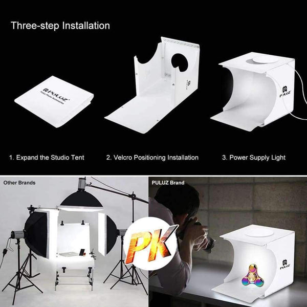 Planet Gates China Mini Light Box Double LED Light Room Photo Studio Photography Lighting Shooting Tent Backdrop Cube Box Photo Studio Dropship New
