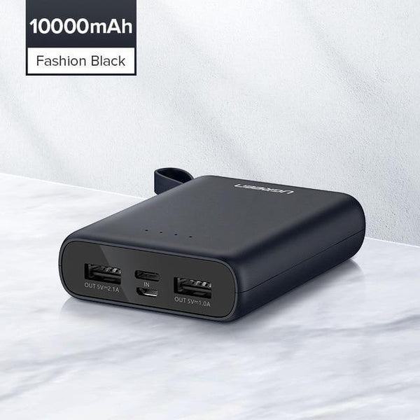 Planet Gates China / Mini PowerBank Black Ugreen Mini Power Bank 10000mAh Ultra Slim PoverBank for Samsung S9 S8 Dual USB Powerbank External Battery Pack Portable Charger