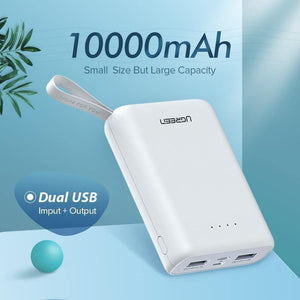 Planet Gates China / Mini PowerBank White Ugreen Mini Power Bank 10000mAh Ultra Slim PoverBank for Samsung S9 S8 Dual USB Powerbank External Battery Pack Portable Charger