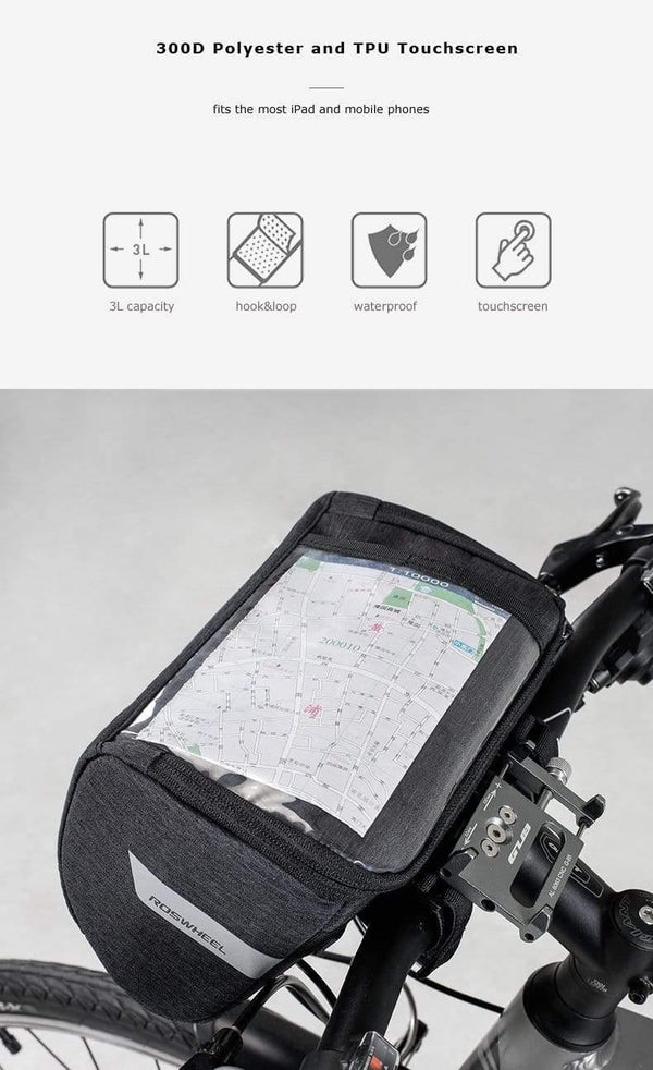 Planet Gates China Mountain Road 111467 Water Resistant Touchscreen Cycling Bike Bicycle Handlebar Bag For Map or Mobile Cell Phone
