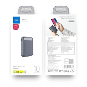 Planet Gates China / Navy Blue ROCK Mini Power Bank 10000mAh 18W USB C PD Fast Charging QC3.0 Quick Charge External Battery For iPhone Xs Max Samsung S9
