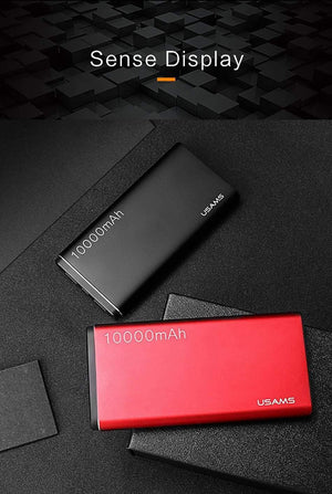 Planet Gates China / New Black USAMS Power Bank 10000mAh Dual USB Mobile Phone Portable Charger Powerbank Backup External Battery