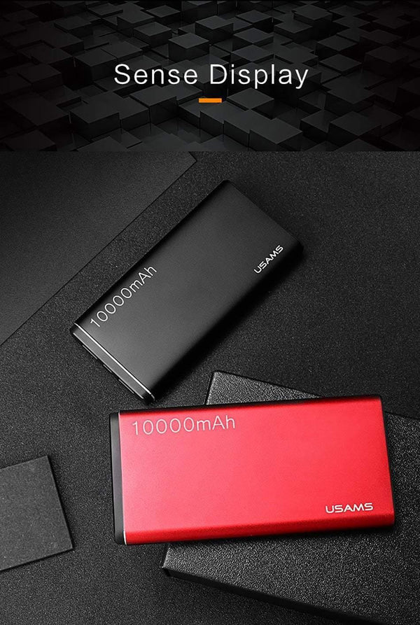Planet Gates China / New Black USAMS Power Bank 10000mAh Dual USB Mobile Phone Portable Charger Powerbank Backup External Battery
