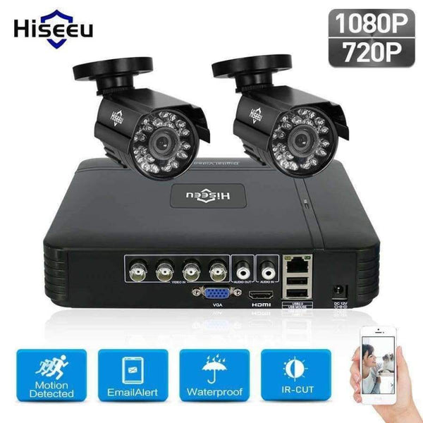 Planet Gates China / None / 720P Bullet Hiseeu HD 4CH 1080N 5in1 AHD DVR Kit CCTV System 2pcs 720P/1080P AHD waterproof/dome IR Camera 2MP P2P Security Surveillance Set