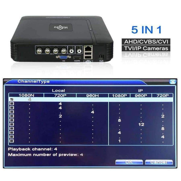 Planet Gates China / None / 720P Bullet Hiseeu HD 4CH 1080N 5in1 AHD DVR Kit CCTV System 2pcs 720P/1080P AHD waterproof/dome IR Camera 2MP P2P Security Surveillance Set