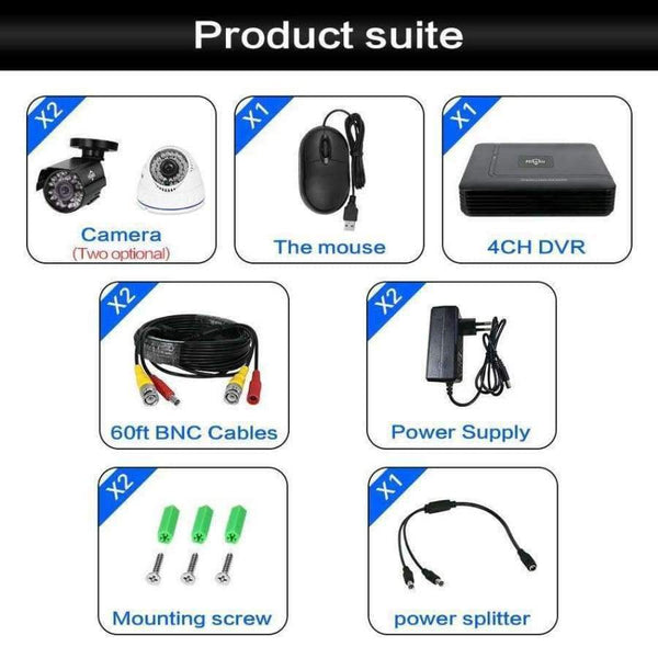 Planet Gates China / None / 720P Bullet Hiseeu HD 4CH 1080N 5in1 AHD DVR Kit CCTV System 2pcs 720P/1080P AHD waterproof/dome IR Camera 2MP P2P Security Surveillance Set